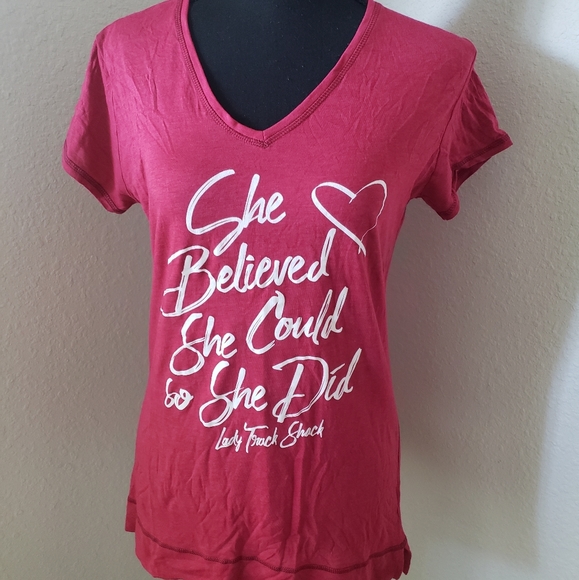Raw Threads Tops - She Believed She Could So She Did Athletic Tee